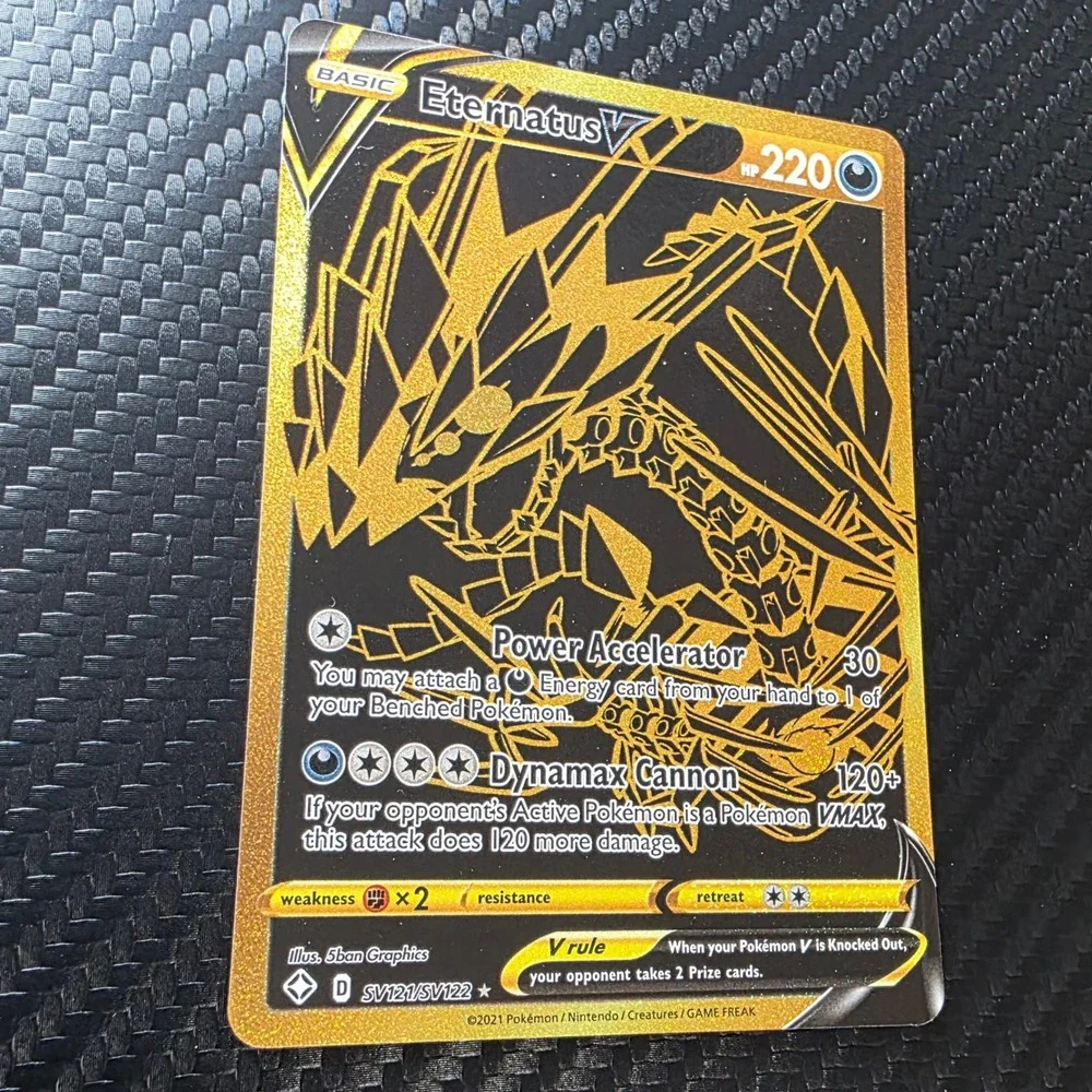 Pokemon Eternatus V SV121/SV122 Shining Fates Shiny Vault Secret Rare Gold Holo